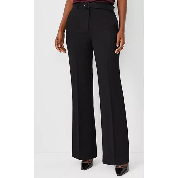 NEW Ann Taylor Black Belted Traouser Boot Cut Twill 10 - Picture 5 of 5